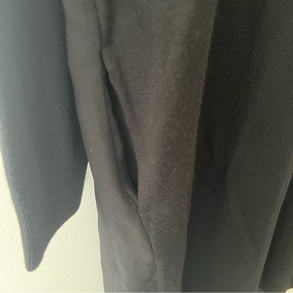 Nordstrom NWT Knit Dress Black Merino Wool Midi Size XL Mixes Media Minimalist - Picture 5 of 10